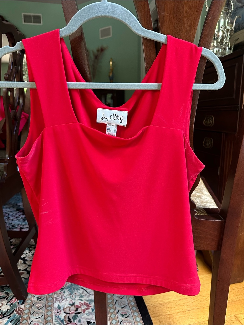 Joseph Ribkoff Bright Red Square-Neck Sleeveless Tank